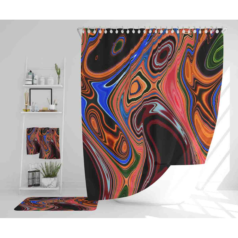 Nelse Polyester Shower Curtain Set
