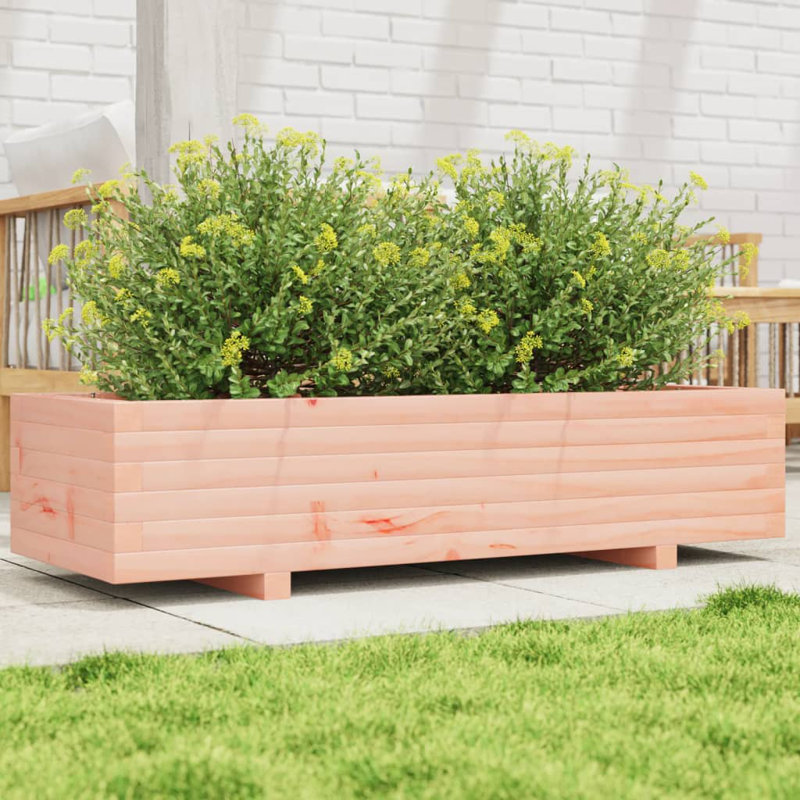 Wood Planter Box, 26.5cm H x 110cm W x 40cm D, Natural Douglas Fir Wood