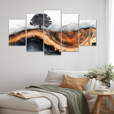 Automne cerisier en fleurs dans un bois II - Art mural fleur de cerisier - Art mural traditionnel pour le salon