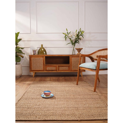Hand Woven Jute Eco-Friendly Area Rugs - Rectangle, Camel Color, Plain Solid Pattern, High Pile, Natural Fiber, Outdoor Indoor Handmade Area Rugs for Living Room, Bed Room