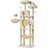 Cat Tree For Cats, Plush Multi-Level Cat Condo With 12 Scratching Posts, 2 Perches, 2Caves, Hammock, 2 Pompoms, Scratch Board For Indoor Cats -MS023LM Beige