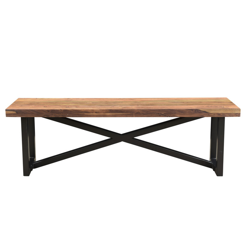 Garica Solid Wood Bench, 18" H x 60" L x 16" W