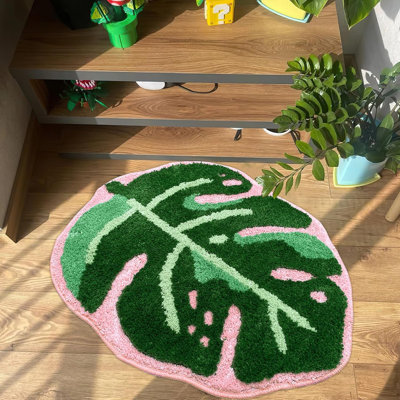 Mignon tapis de salle de bain Monstera