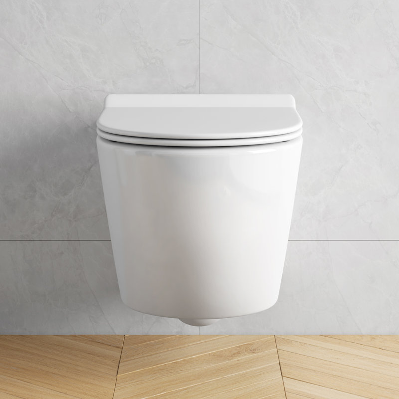 Cuvette de toilette murale allongée à fixation murale Hampton, Blanc