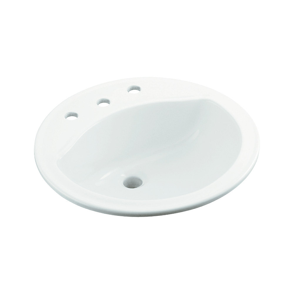 Modesto Ceramic Circular Drop-In Bathroom Sink Sterling by Kohler 