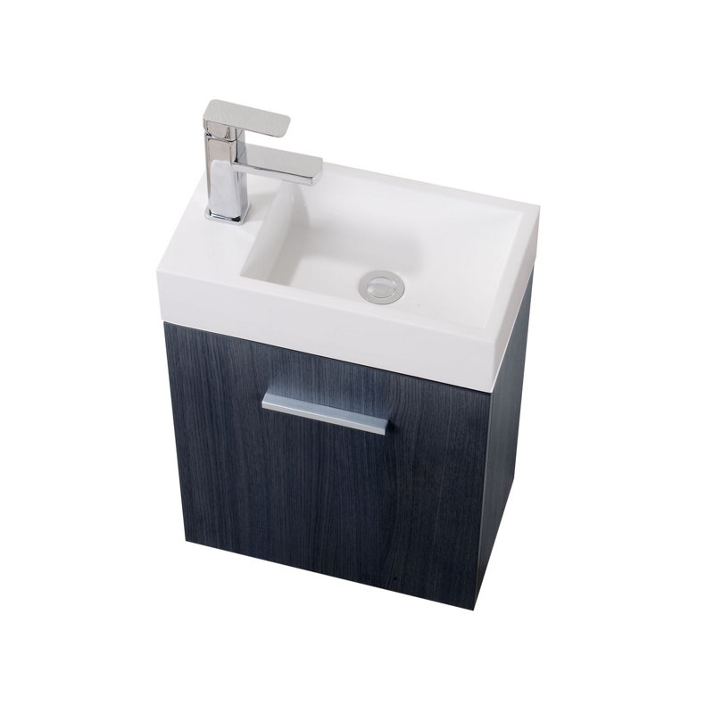Ensemble de meuble-lavabo mural simple 19 po Kehaulani, Chêne gris