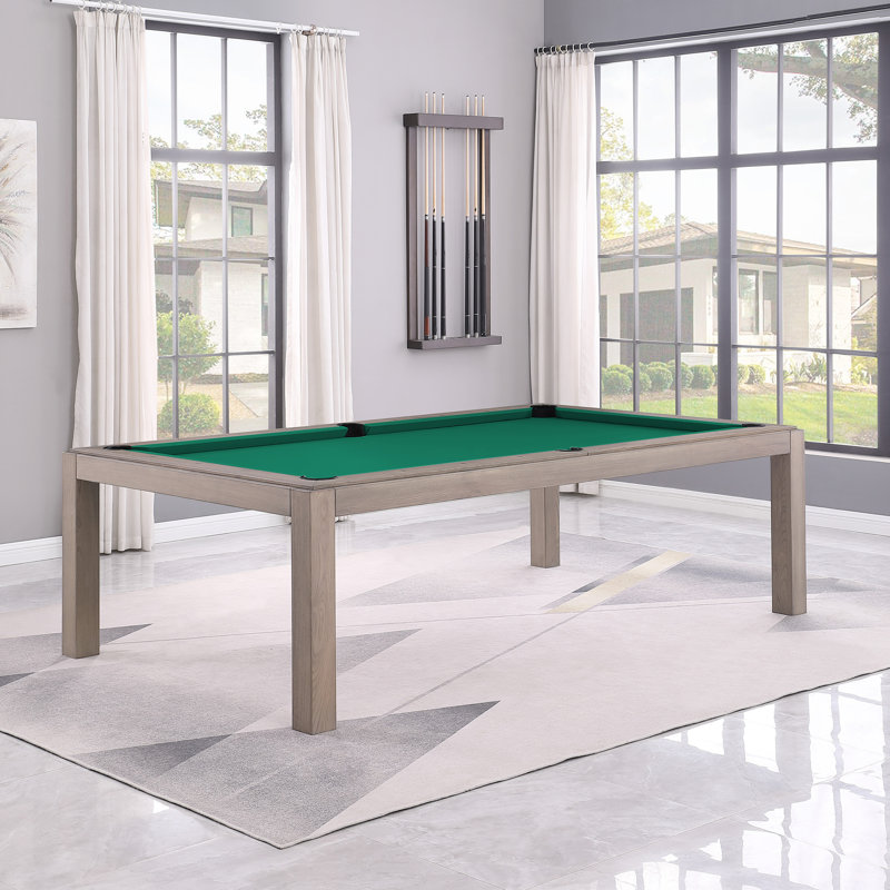 Table de billard en ardoise avec plateau de salle à manger Olivia, Vert jaune, Remise en plastique l 8 pi, Gris cendré
