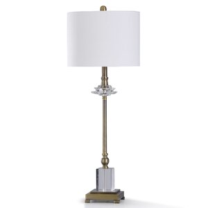 Bilger 33.5" Old Brass/Clear Buffet Lamp