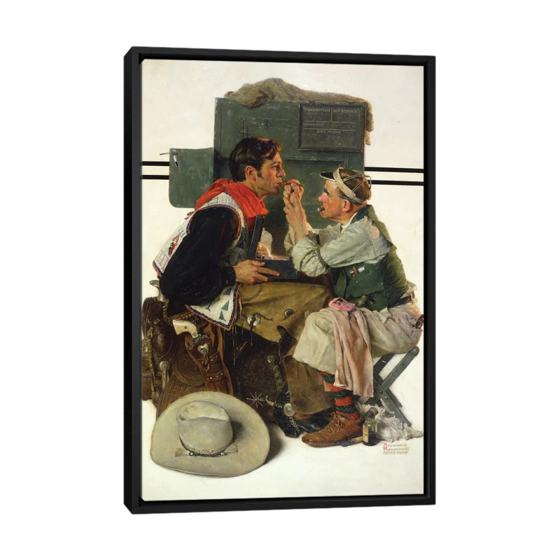 Movie Star Being Made Up - reproduction d'art murale - toile encadrée, 60 po x 40 po, Toile avec cadre, Noir