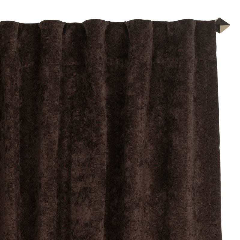 Padma Semi Sheer Curtain Single Panel, Coffee