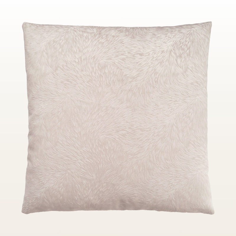 Coussin décoratif en velours à plumes beige Sergé, H 17,75 po x l 17,75 po x P 5,85 po