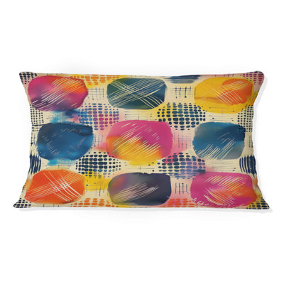 Coussin lombaire géométrique rouge et bleu IV