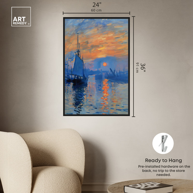 Art mural sur toile, "Art Remedy Till Dusk" 1 pièce 57716, Cadre noir, H 37 po x l 25 po