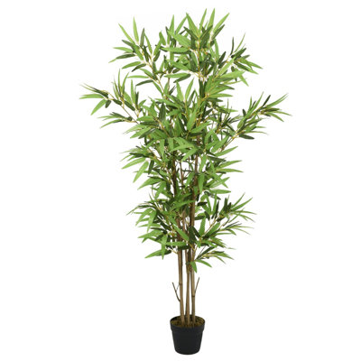 Faux Bamboo Tree Plant in Plastic Pot