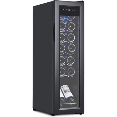 14-Bottle Freestanding Wine Cooler Refrigerator with Digital Touch Temperature Control, 41–64°F – Home, Office, Hotel Bar