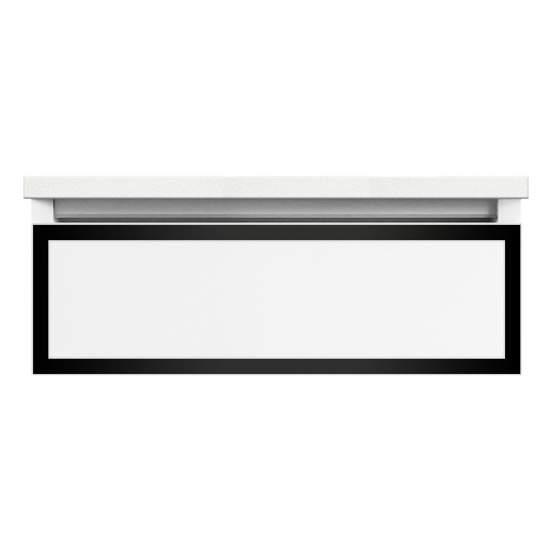Profiles Framed 24" Bathroom Vanity Base Only, Tinted Gray Mirror/Chrome, Yes, Full Drawer