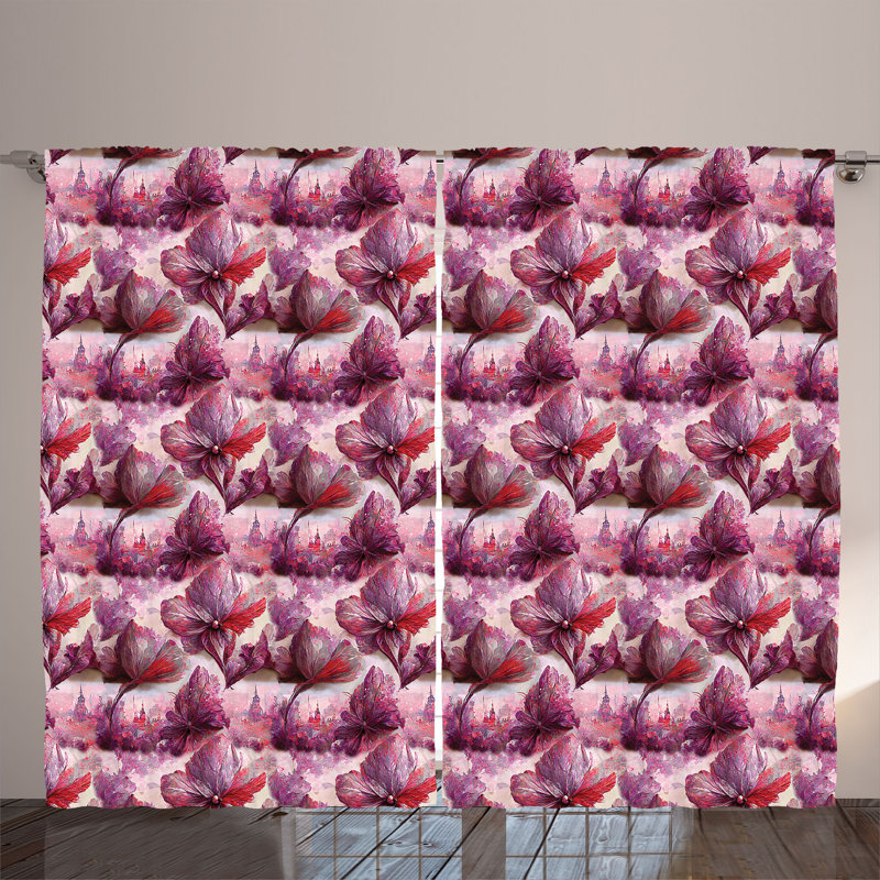 Laskowski Polyester Semi Sheer Curtain Pair