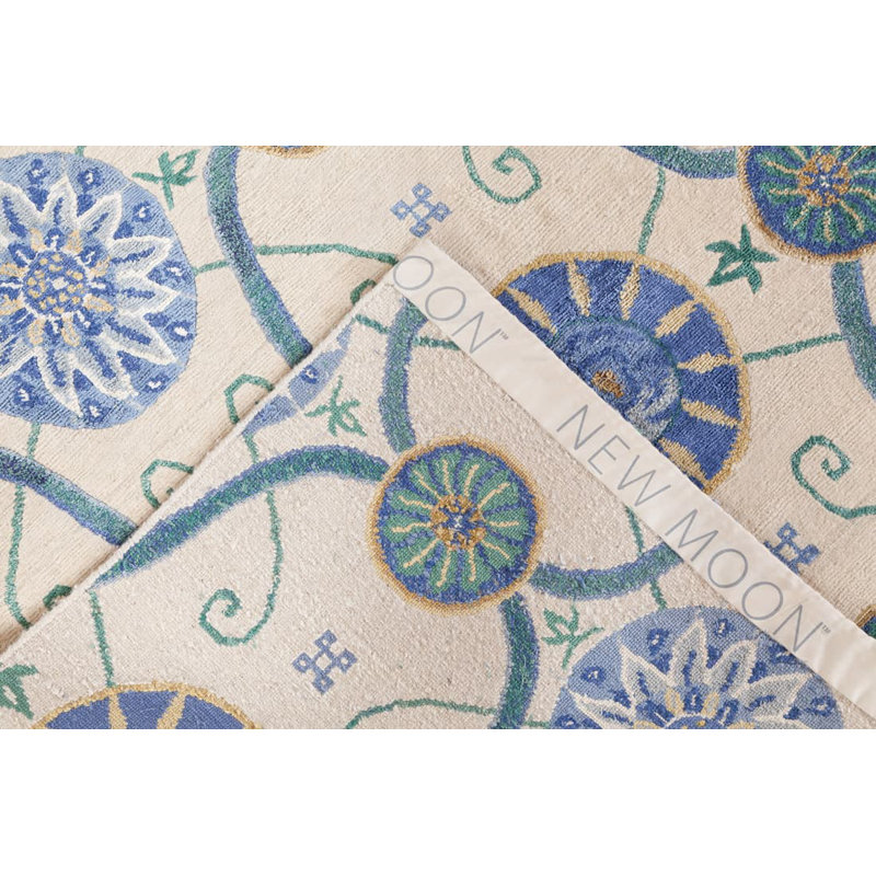 Josephine Geometric Area Rug in Blue/Ivory/Green, Runner 3' x 6'