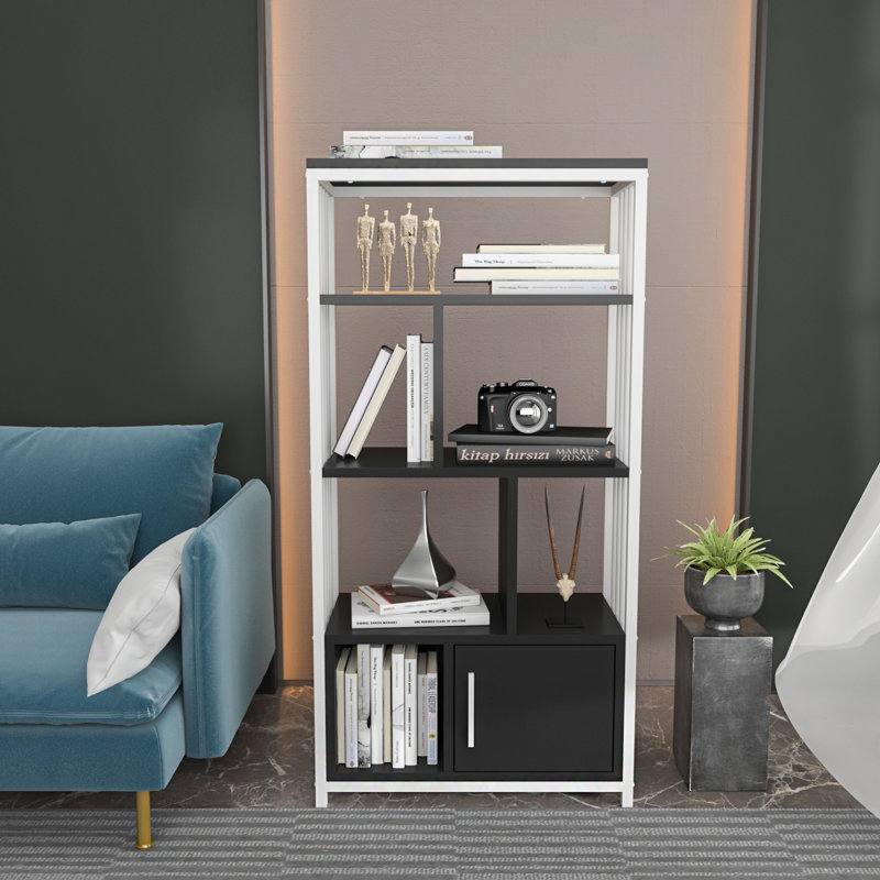 Valero 120cm H x 60cm W Bookcase, Anthracite, White