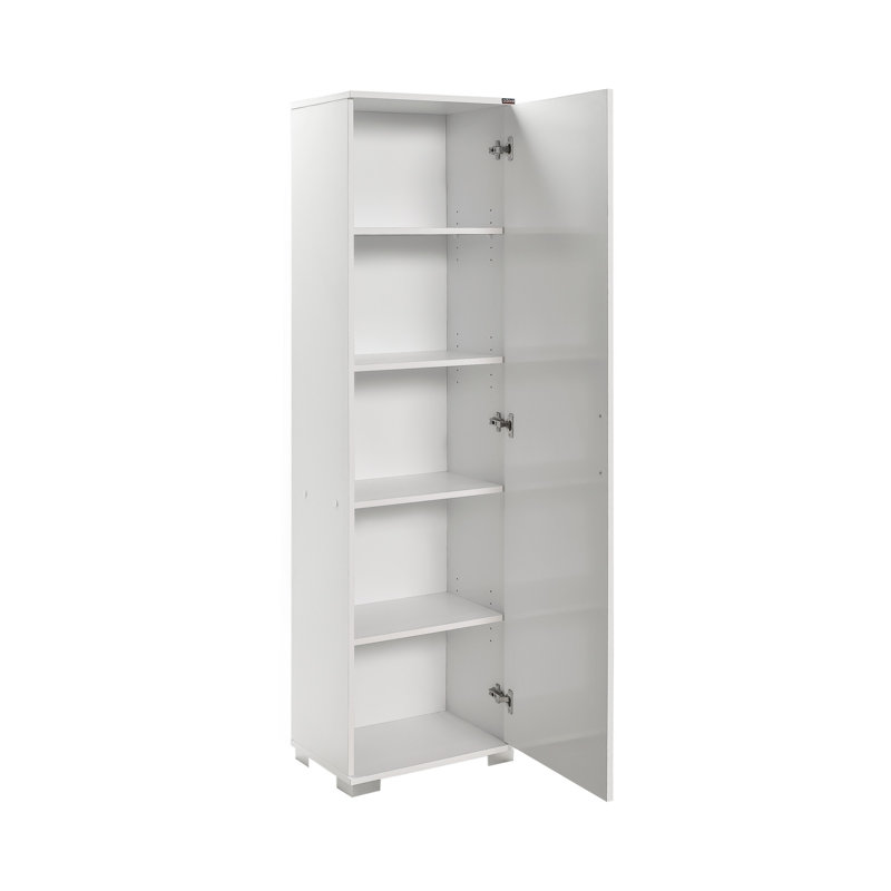 Modern Multi-Purpose Cabinet, White, 17.7 x 66.5 x 12.6 inches | Coated Particle Board, Thickness: 0.6 inches | Numerous Shelves, Wall-Mountable | Stylish Storage Solution for Home & Office