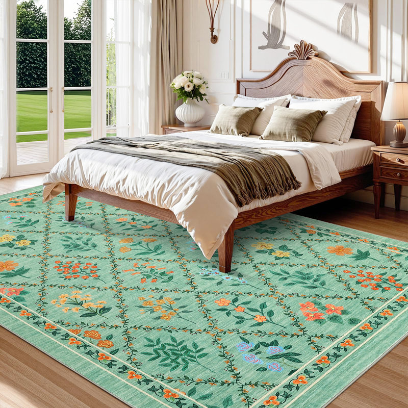 Tapis de chambre à coucher pour tapis de salle de jeu, Green, Rectangle 10' x 13'