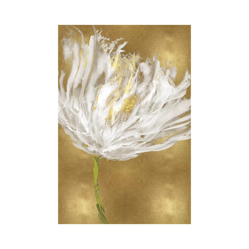 Tulipes sur or I - impression, H 18 po x l 12 po x 1,5 po