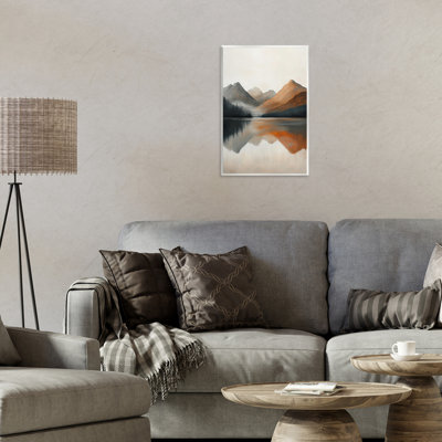 Terracotta Reflection Abstract Landscape Wall Plaque, design by Petal Prints Design
