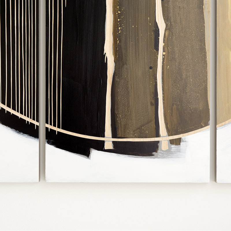 Donya Glam Abstract Wall Decor on Solid Wood