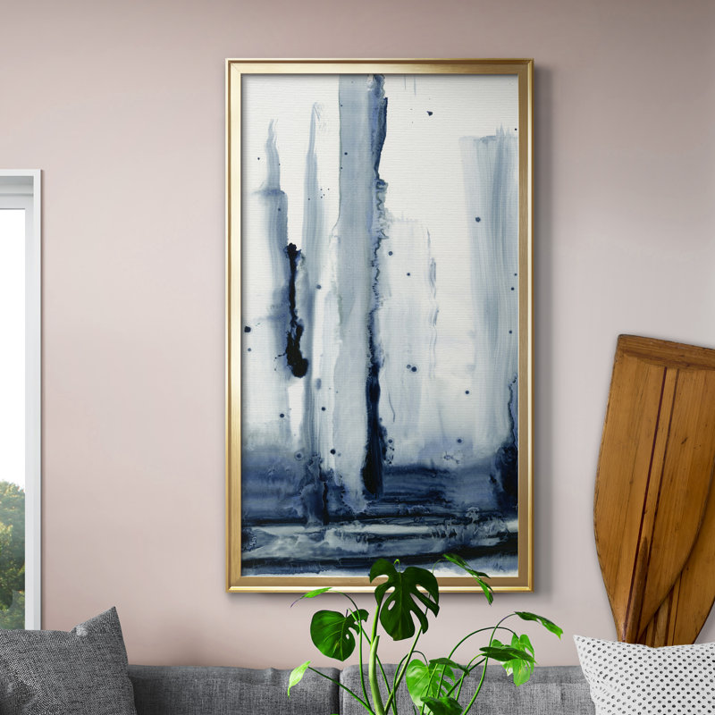 Forêt arctique I - Peinture sur toile encadrée, Doré, H 10,5 po x l 18,5 po x P 1,5 po