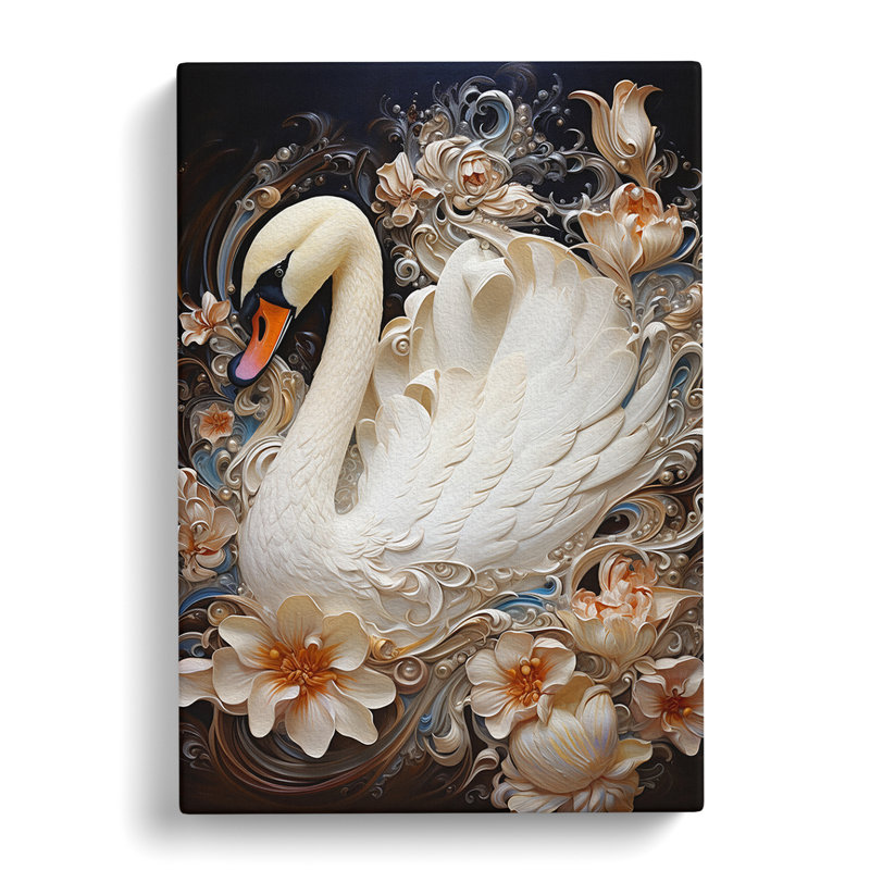Swan Modern - Wrapped Canvas, 50cm H x 35cm W x 3cm D