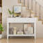 29.53" Tall Console Table with Drawers, Narrow Wood Accent Sofa Table Entryway Table with Storage Shelf for Entryway, Front Hall, Hallway, Living Room, White