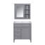 Ensemble de meuble-lavabo autoportant 30 po avec lavabo en céramique, miroir et 2 tiroirs Lilou-127343396