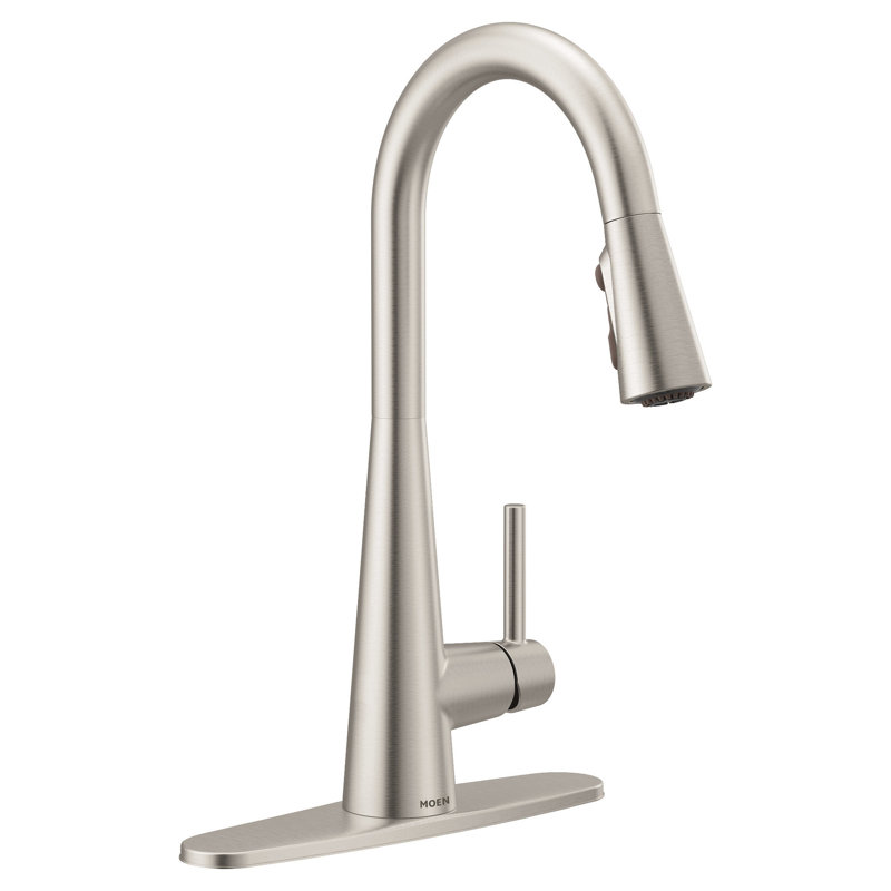 Moen Sleek Pull Down Single Handle Kitchen Faucet with Power Boost Technology and Duralock, Spot Resist Stainless