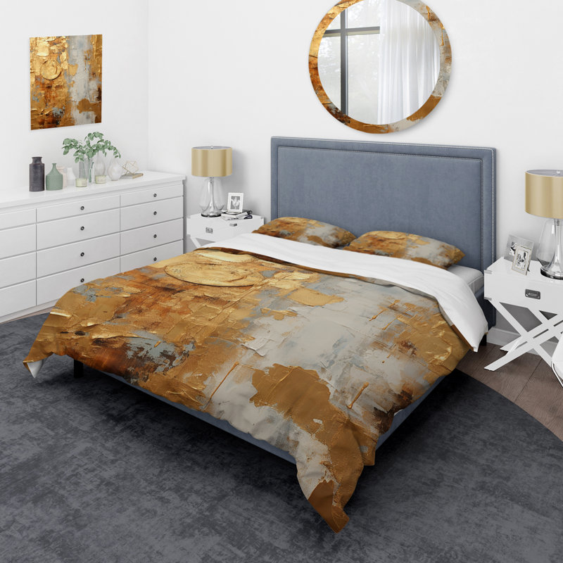 Ensemble de housse de couette en microfibre / polyester Vintage Gold Togetherness I