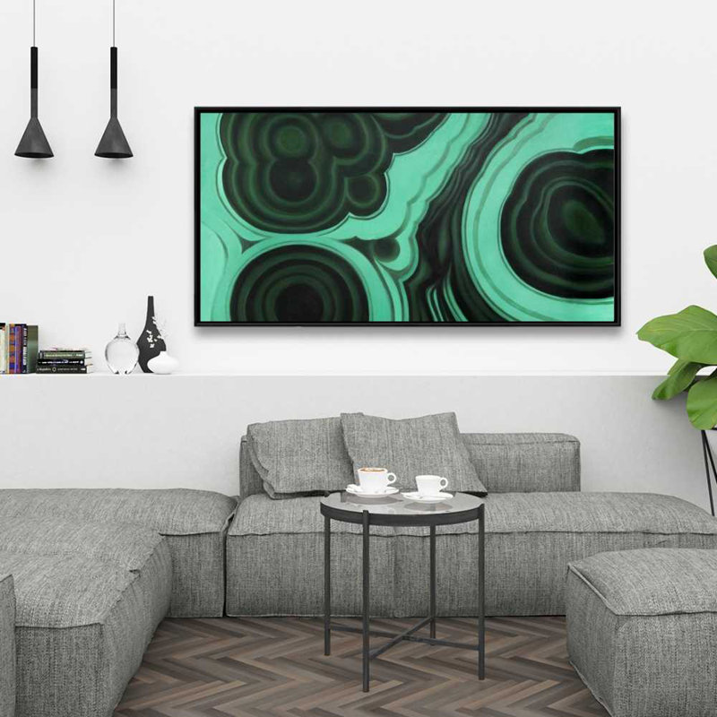 Malachite Stone - Shapes Office Framed Canvas Home Decor