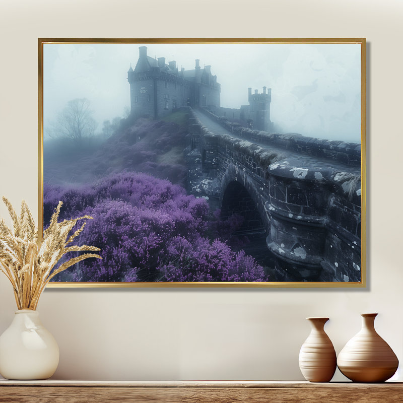 Monochromes de brouillard, château, fleurs en France I - châteaux, impression d'art mural, H 24 po x l 32 po x P 1 po