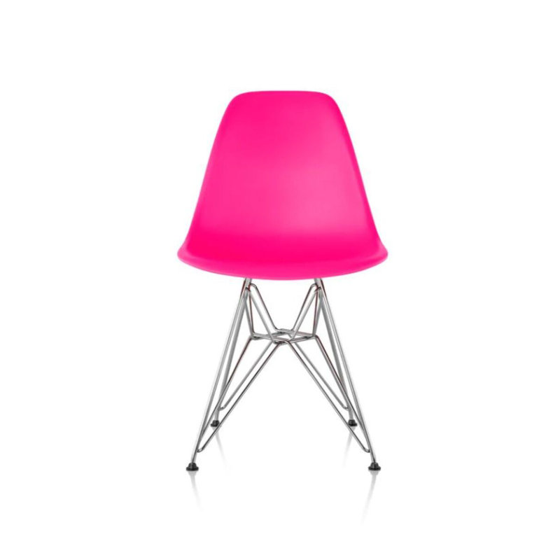 Chaise d'appoint en plastique Renna, Rose foncé