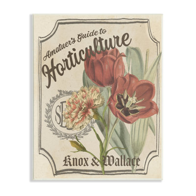 " Antique Seed Packet Red Tulip Horticulture Study " by Studio W Painting Print