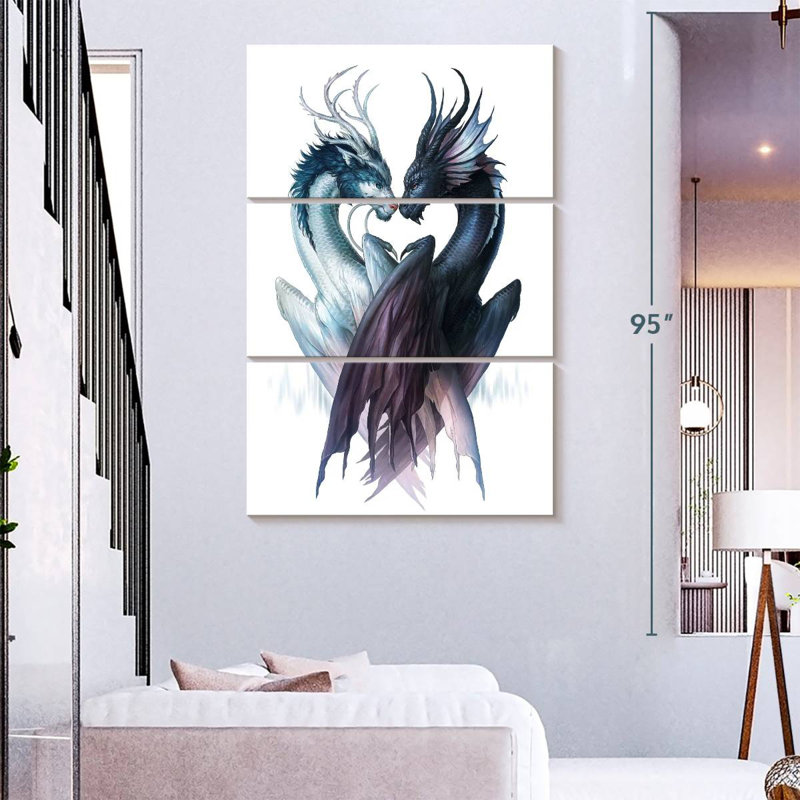 Kelan Yin And Yang Dragons, 32" H x 20" W