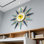 Horloge murale 24 pouces Mid-Century Modern Starburst