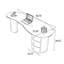 Bureau de direction avec tiroirs blanc et brun-1018970310