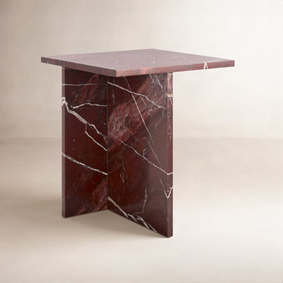 18" Genuine Marble End Table