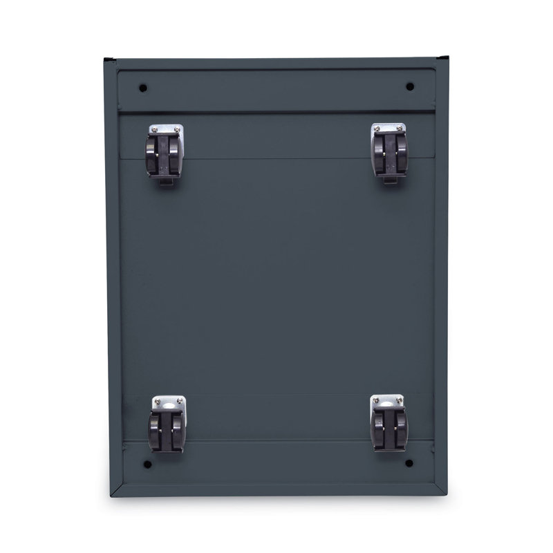 Charcoal 2-Drawer Mobile Steel File Cabinet with Lock