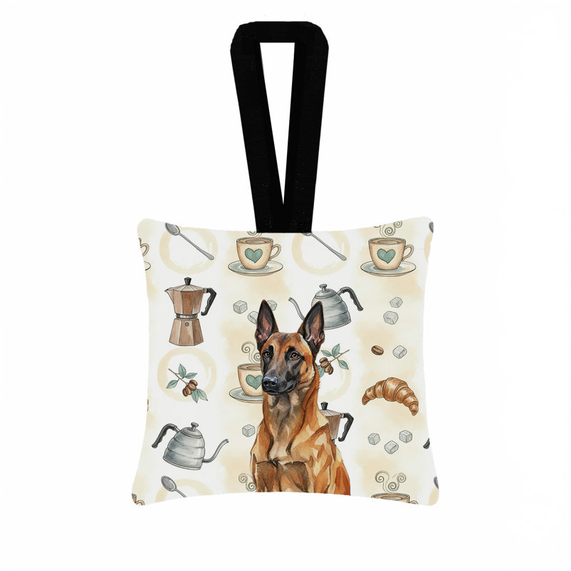 Ornement suspendu en tissu d'acajou belge Malinois, Belgian Malinois Mahogany