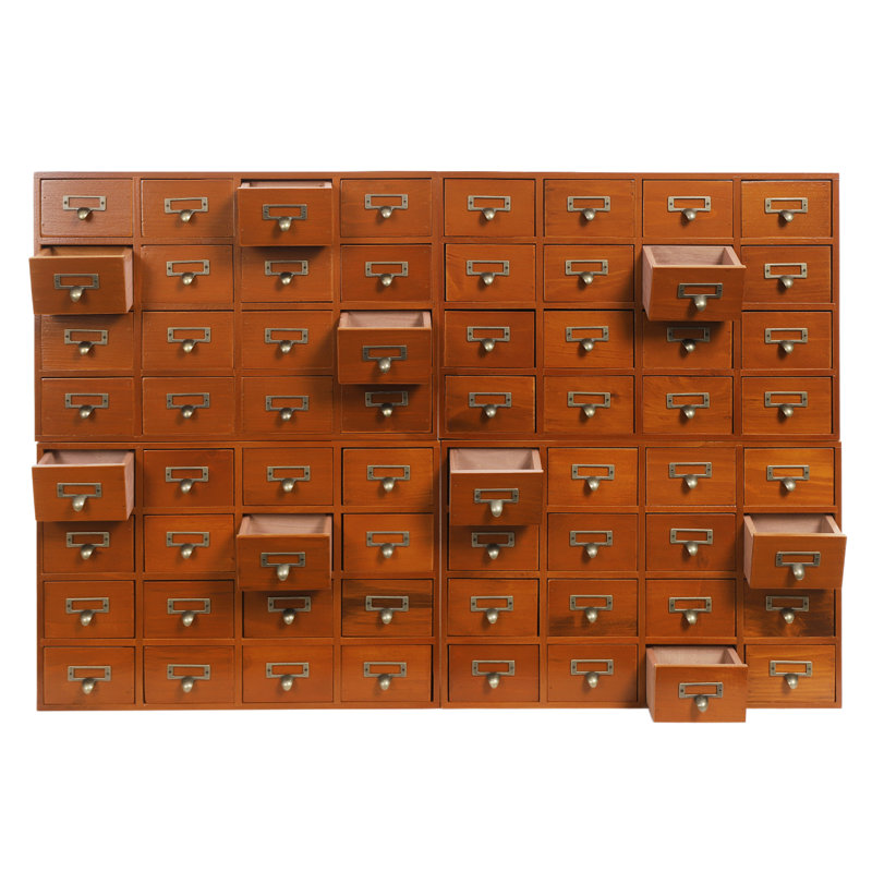 64-Drawer Desk Organizer Set, Brown