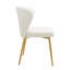 Chaise de salle à manger moderne blanche à oreilles en velours capitonné avec pattes en métal-1058660651