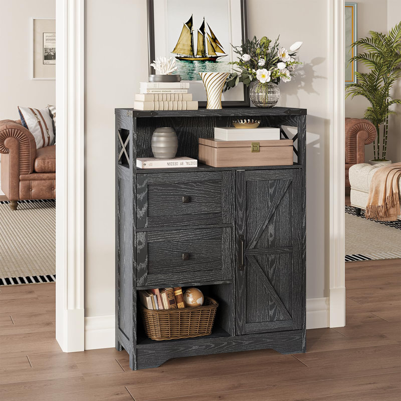Farmhouse Storage Cabinet, Black