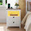 Table de chevet à DEL avec prise et port USB-1403129378