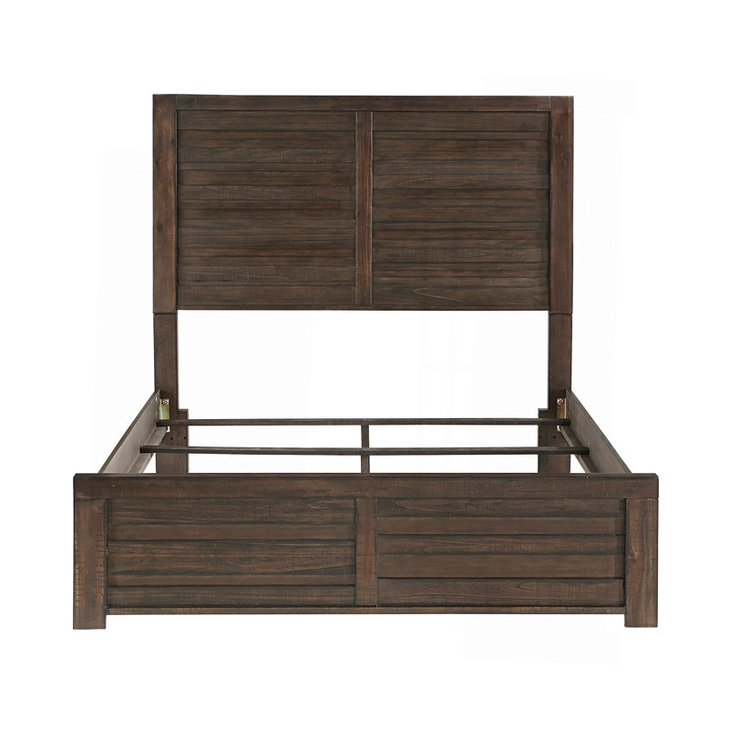 Rustique de style rustique brun foncé avec lit à panneau double 1pc