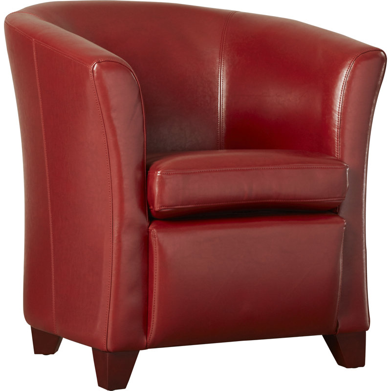 Fauteuil demi-tonneau en cuir Apollo, Mûre blanche